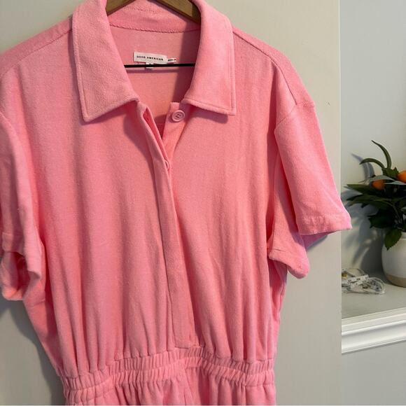 Good American Pink Terry Cloth Romper Large - Picture 10 of 12